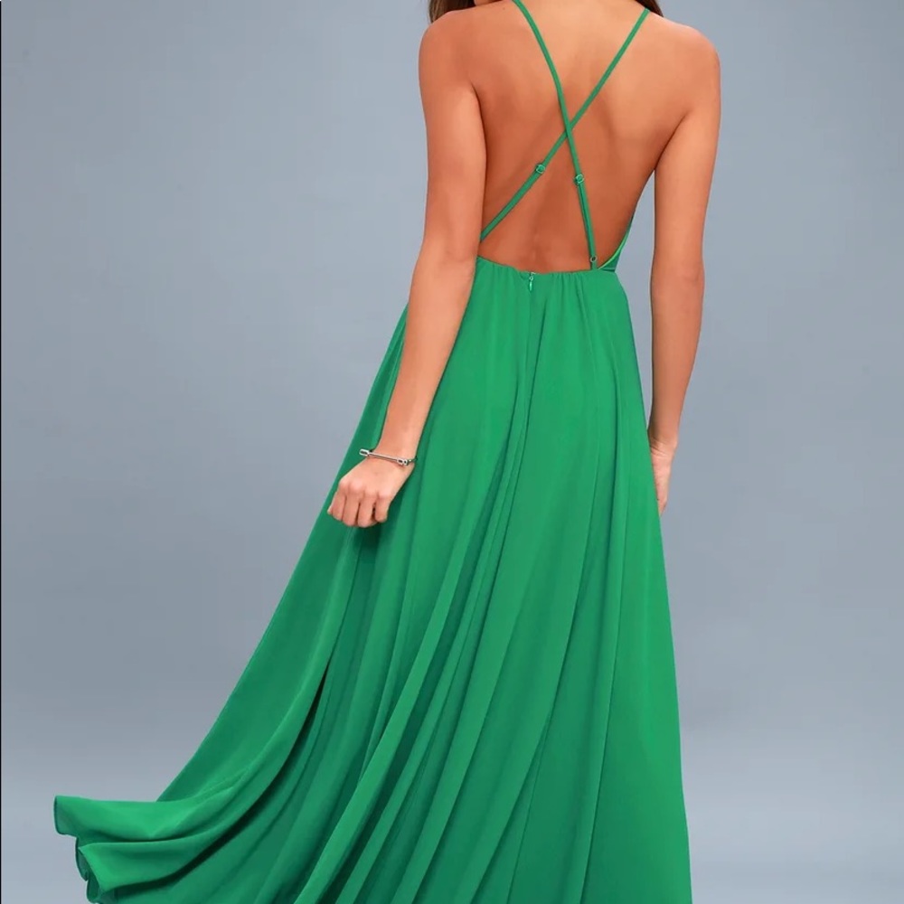 Lulu’s Mythical Kind of Love Green Maxi Dress